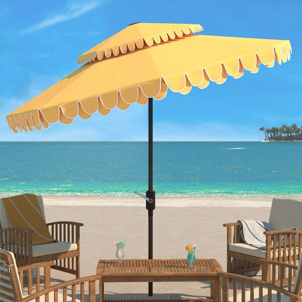 Elegant Valance 9ft Double Top Umbrella