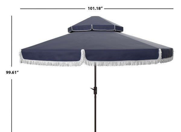 Milan Fringe 9ft Double Top Crank Umbrella