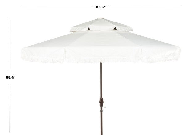 Milan Fringe 9ft Double Top Crank Umbrella