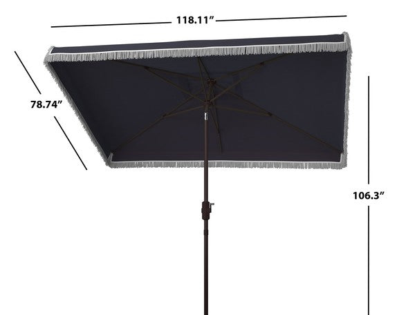 Milan Fringe 6.5 X 10 Ft Rect Crank Umbrella