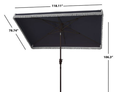 Milan Fringe 6.5 X 10 Ft Rect Crank Umbrella