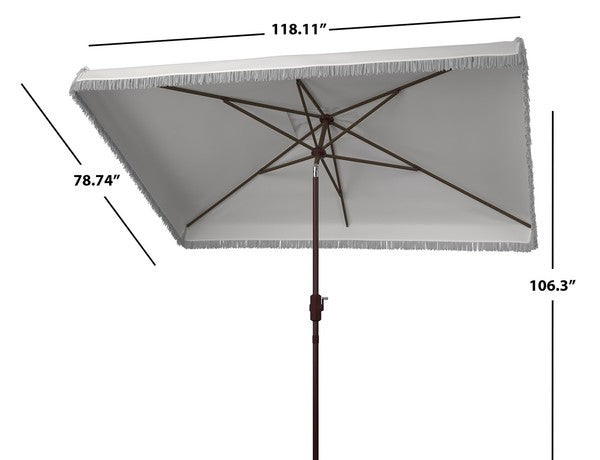 Milan Fringe 6.5 X 10 Ft Rect Crank Umbrella