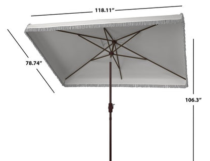 Milan Fringe 6.5 X 10 Ft Rect Crank Umbrella