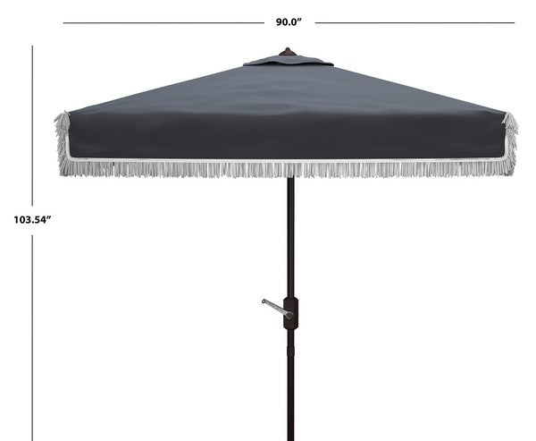 Milan Fringe 7.5 Ft Square Crank Umbrella