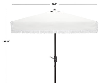 Milan Fringe 7.5 Ft Square Crank Umbrella
