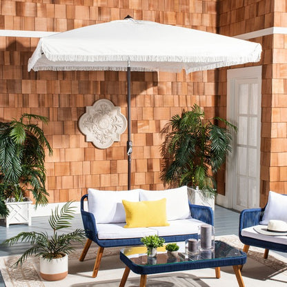 Milan Fringe 7.5 Ft Square Crank Umbrella