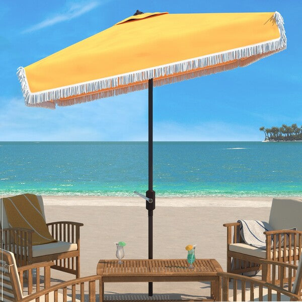 Milan Fringe 7.5 Ft Square Crank Umbrella