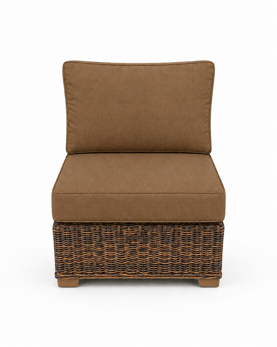 Seacoast Wicker Armless Chair in brown wicker, Canvas Teak (5488)