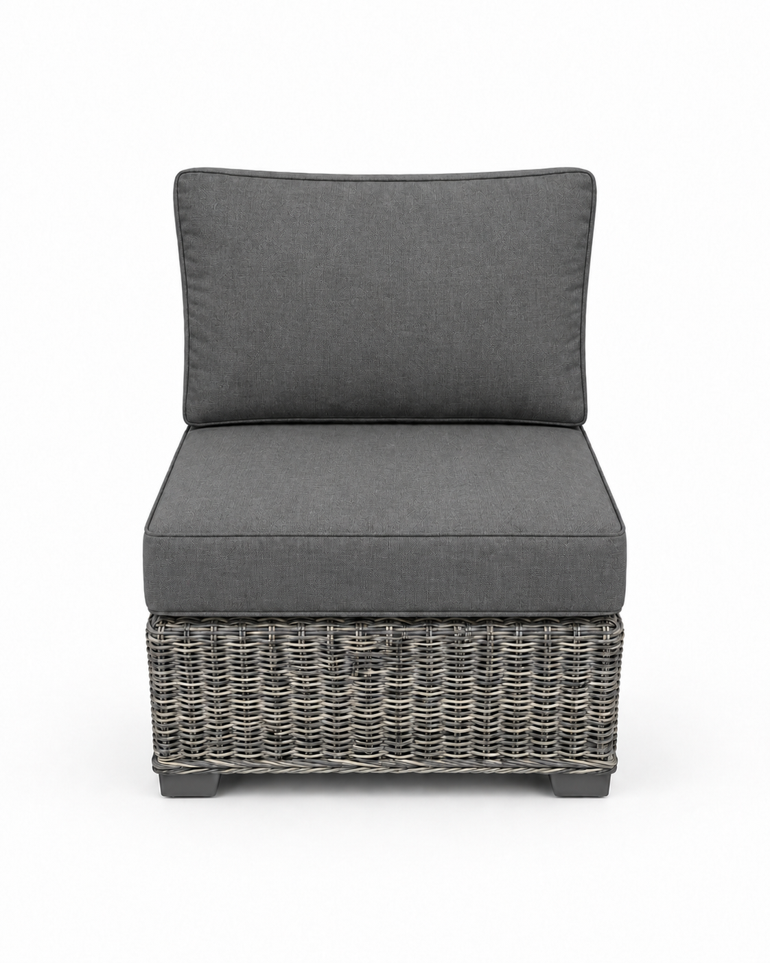 Seacoast Wicker Armless Chair in gray wicker, Cast Slate (40434)