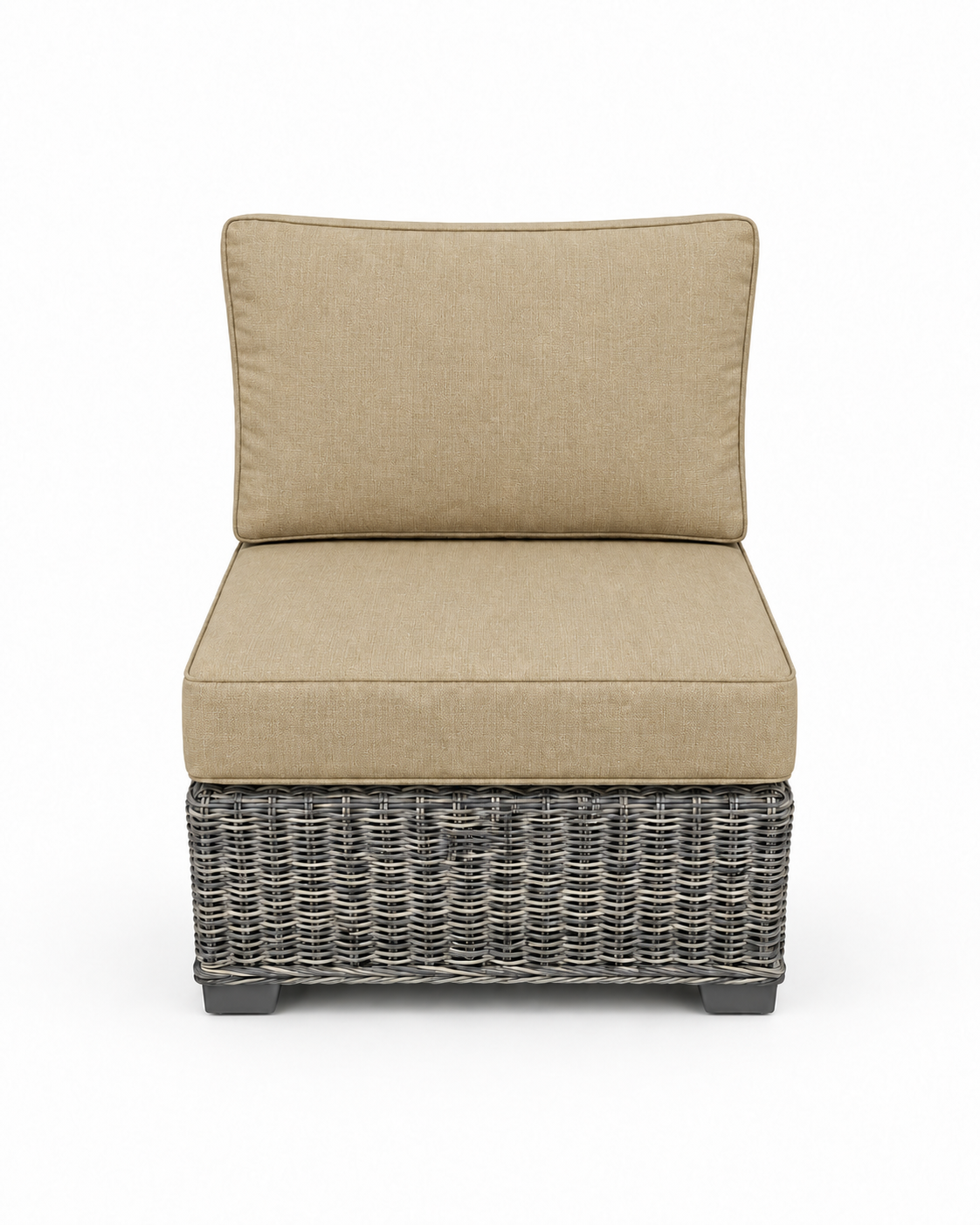 Seacoast Wicker Armless Chair in gray wicker, Spectrum Sand (48019)