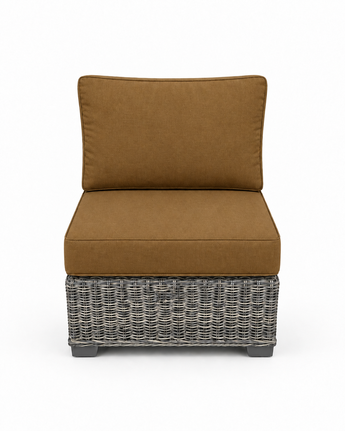 Seacoast Wicker Armless Chair in gray wicker, Canvas Teak (5488)
