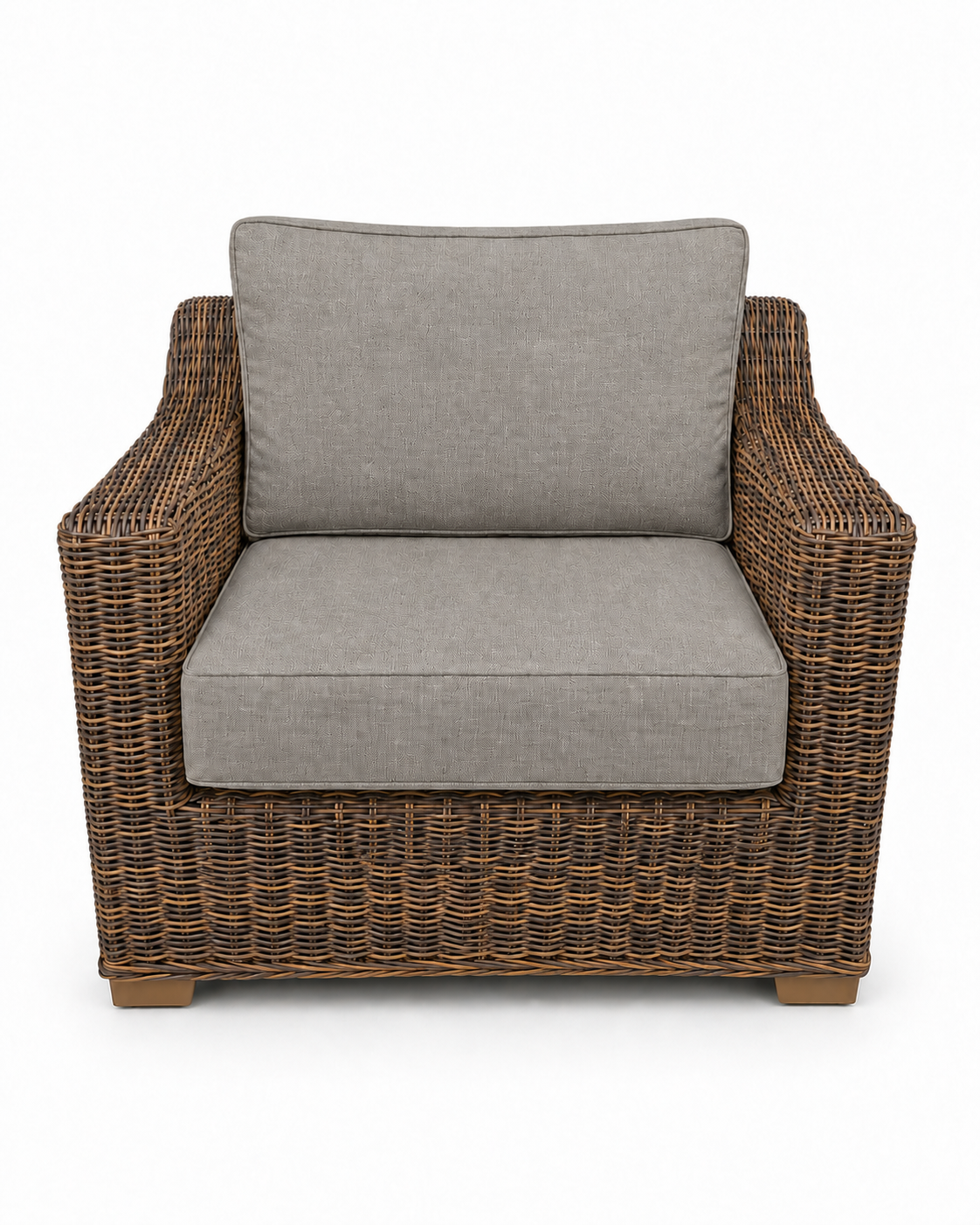 Seacoast Wicker Club Chair in brown wicker, Cast Shale (40432)