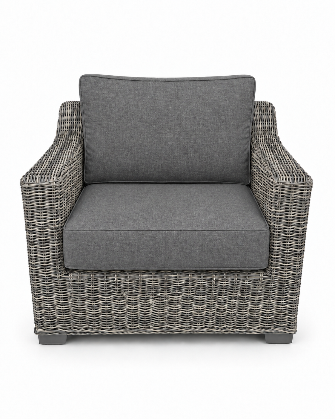 Seacoast Wicker Club Chair in gray wicker, Cast Slate (40434)