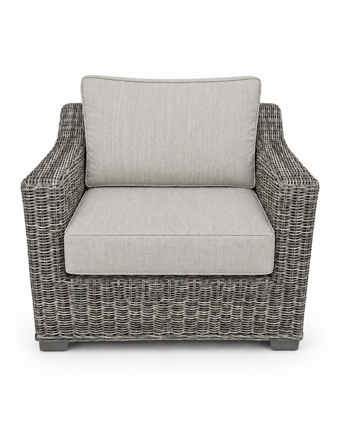 Seacoast Wicker Club Chair in gray wicker, Canvas Granite (5402)
