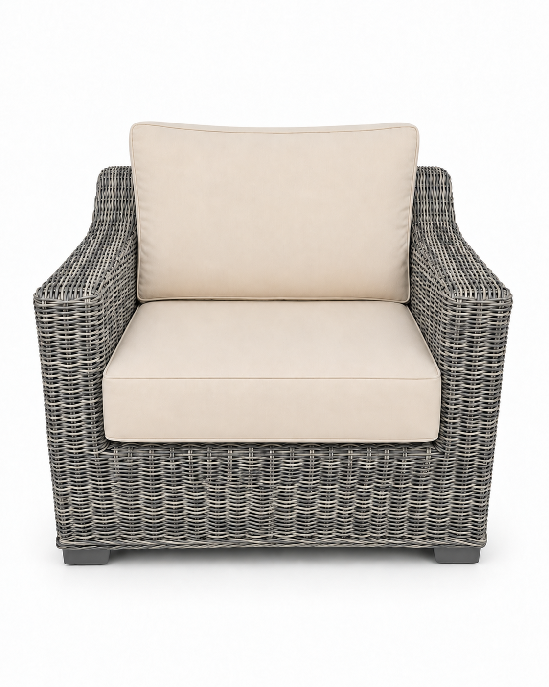 Seacoast Wicker Club Chair in gray wicker