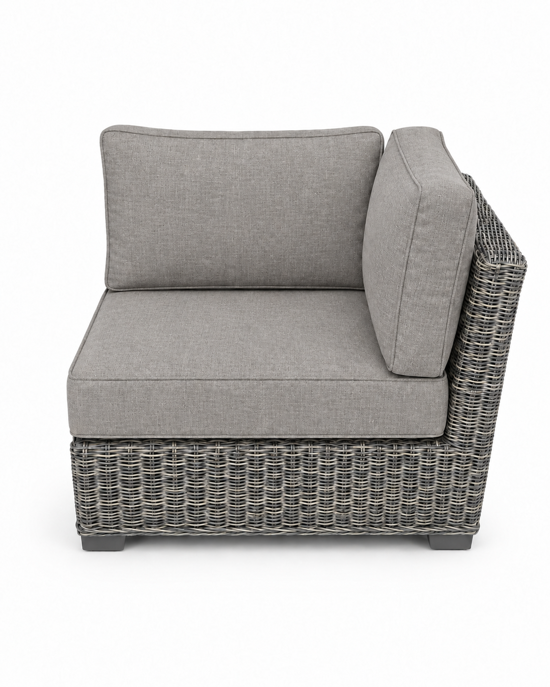 Seacoast Wicker Corner Chair in gray wicker, Cast Shale (40432)