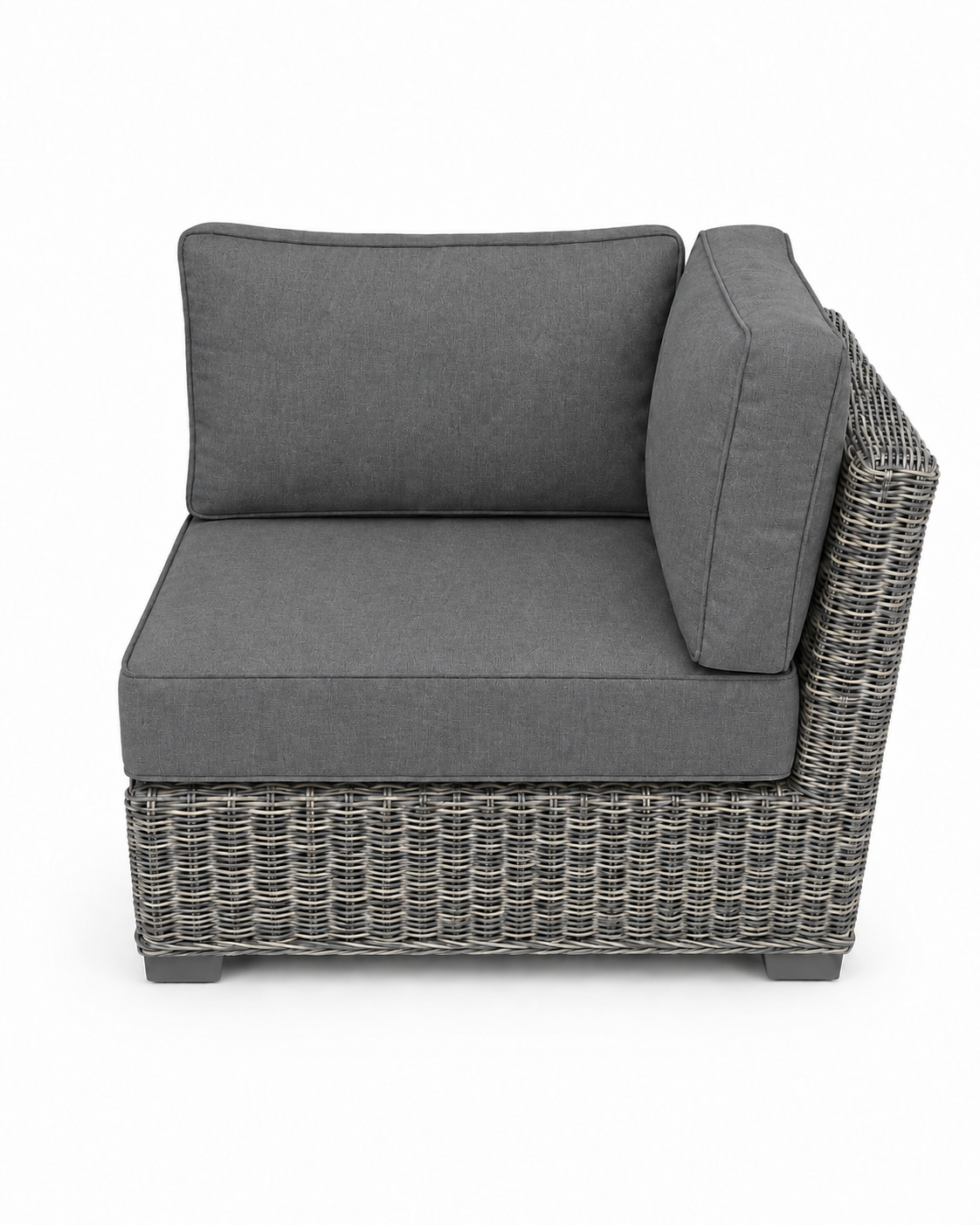 Seacoast Wicker Corner Chair in gray wicker, Cast Slate (40434)