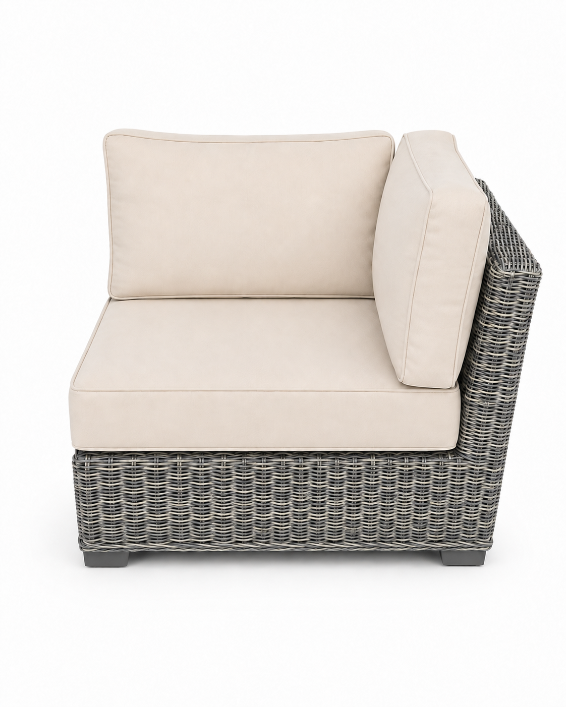Seacoast Wicker Corner Chair in gray wicker