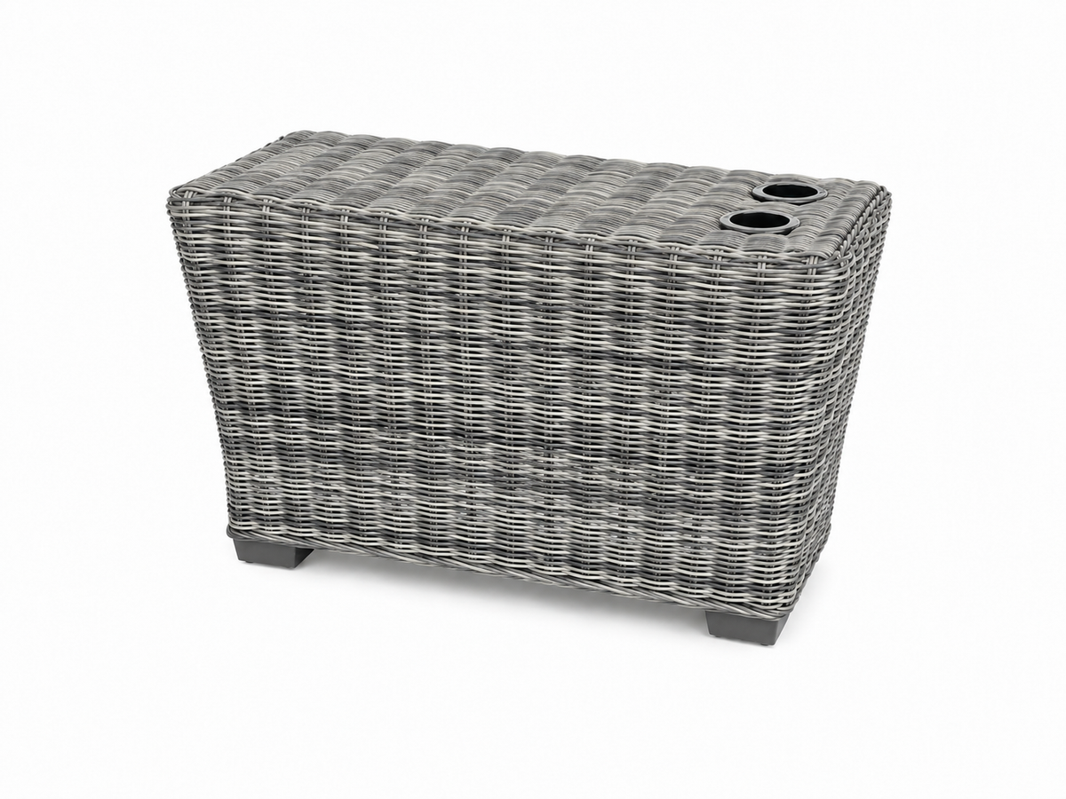 Seacoast Wicker Cup Wall in gray wicker