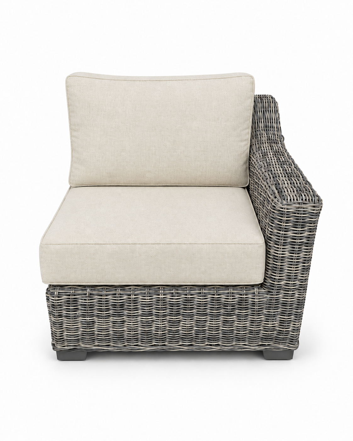 Seacoast Wicker Left-Arm Chair in gray wicker, Canvas Canvas (5453)