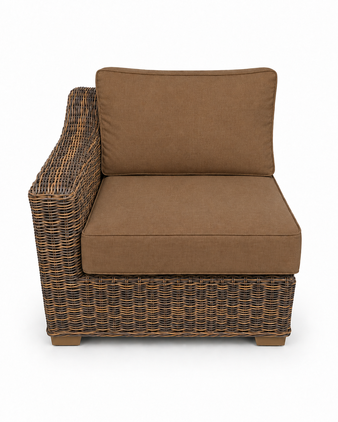 Seacoast Wicker Right-Arm Chair in brown wicker, Canvas Teak (5488)