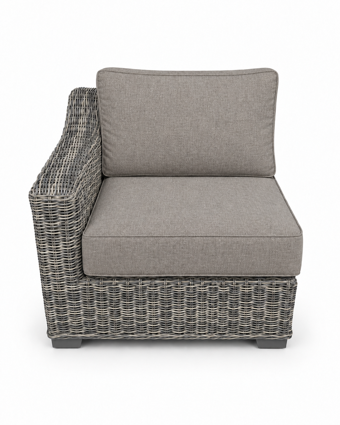 Seacoast Wicker Right-Arm Chair in gray wicker, Cast Shale (40432)