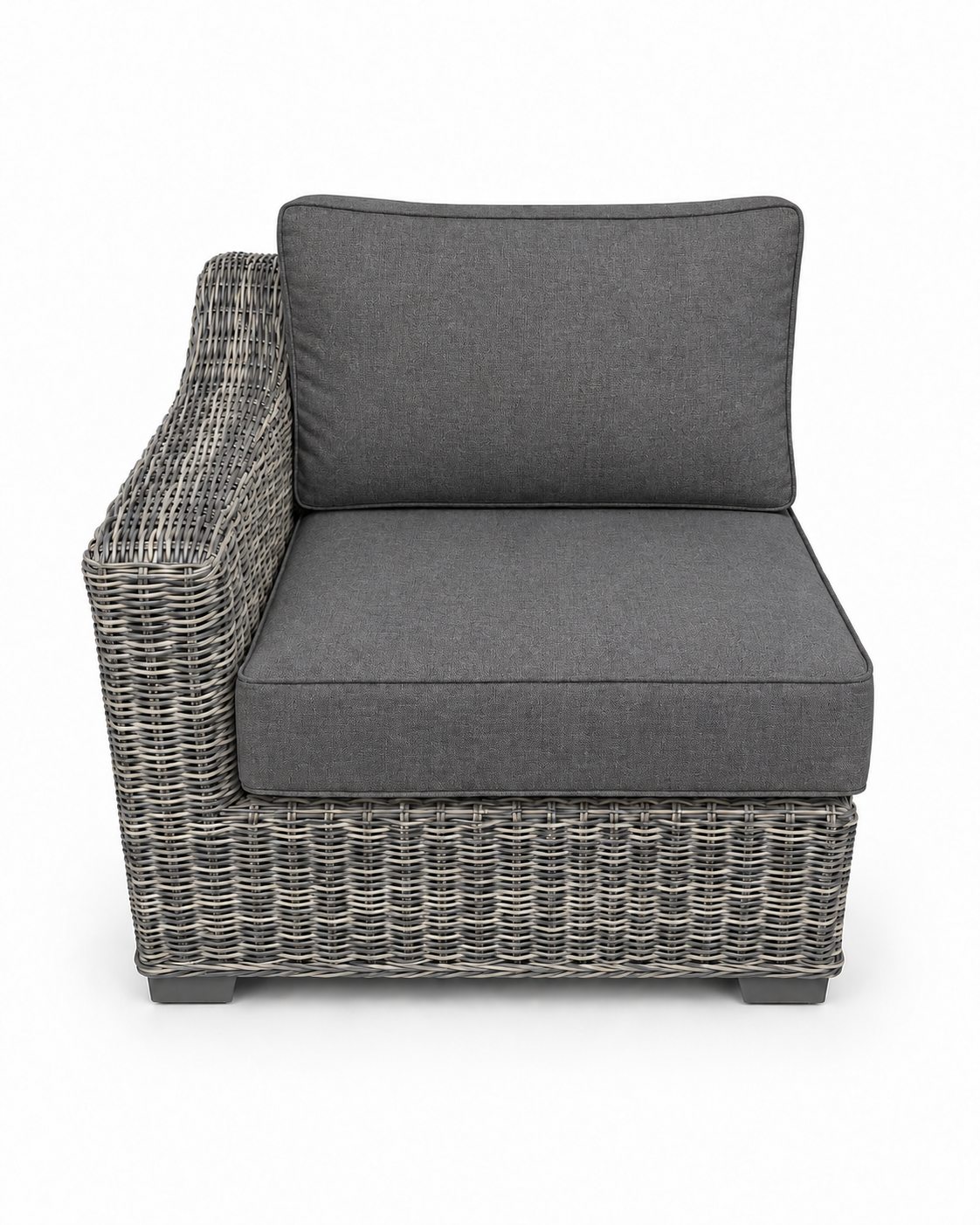 Seacoast Wicker Right-Arm Chair in gray wicker, Cast Slate (40434)