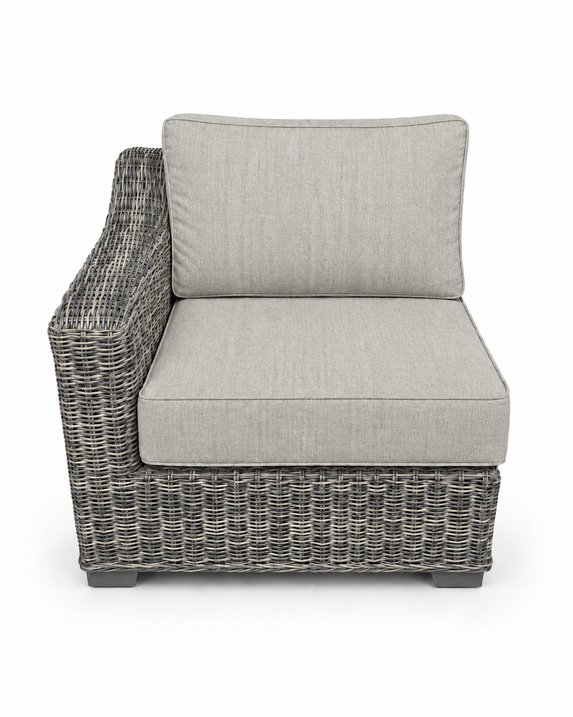 Seacoast Wicker Right-Arm Chair in gray wicker, Canvas Granite (5402)