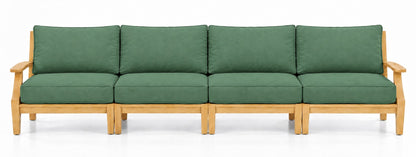 Mila Teak Outdoor 4-Seat Sofa in Olefin Green | Jr's Patio San Diego