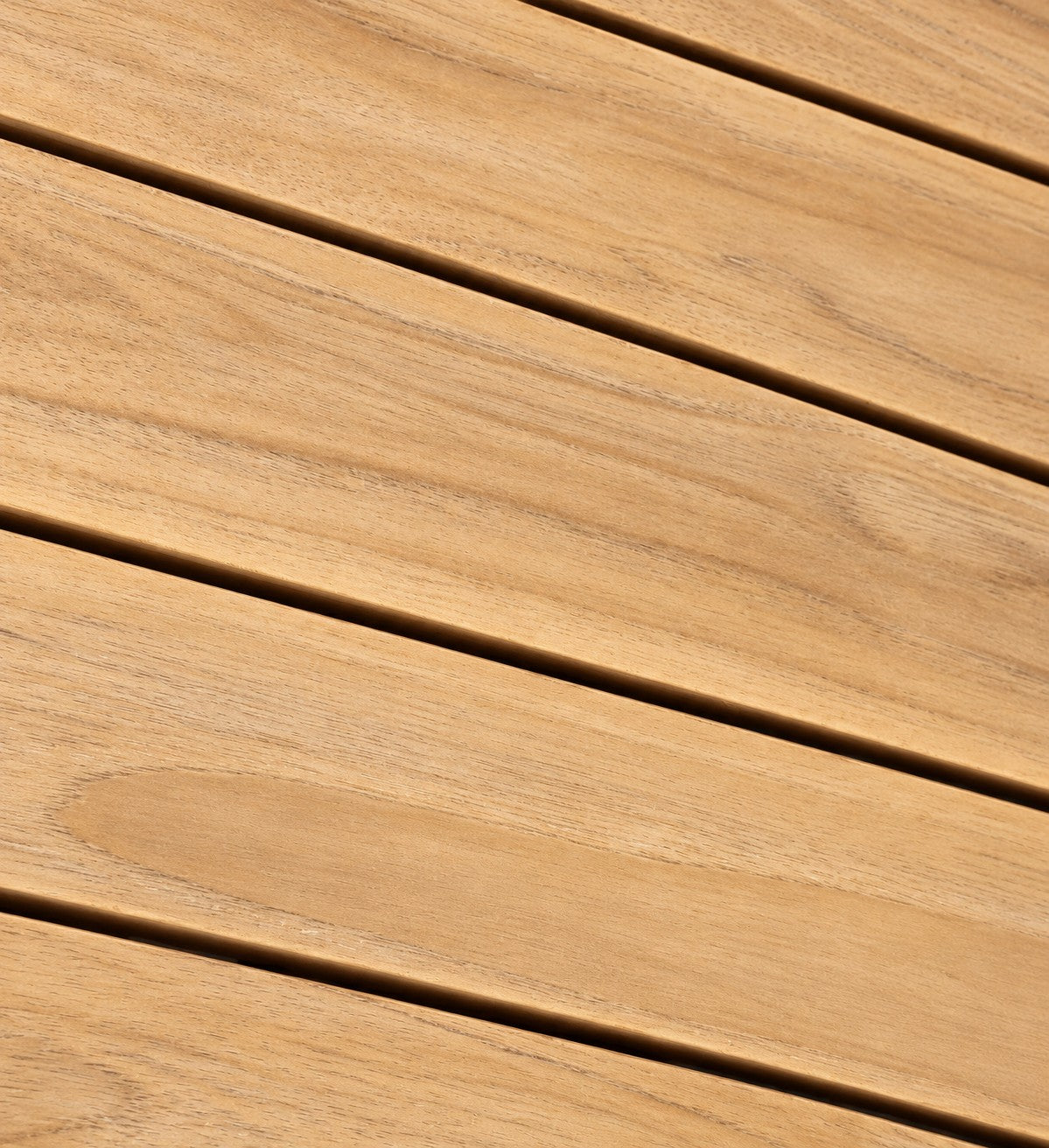 Mila Teak Coffee Table – 40 x 40 – slatted solid teak tabletop close-up | Jr's Patio San Diego